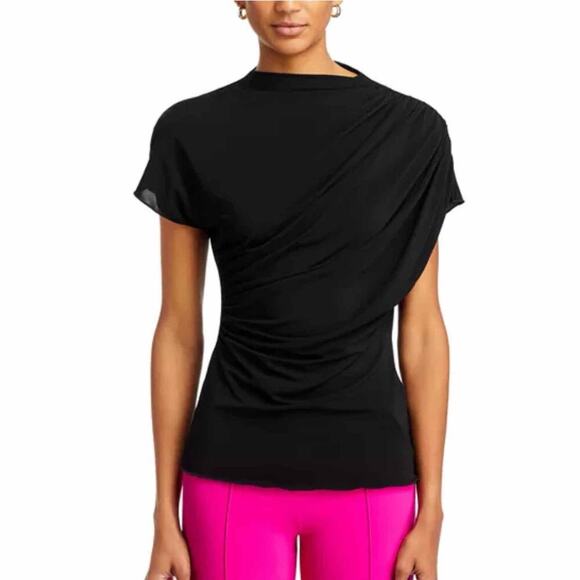 Chiara Boni La Petite Robe Dotta Crepe Minimalist SmallTop Black Stretch